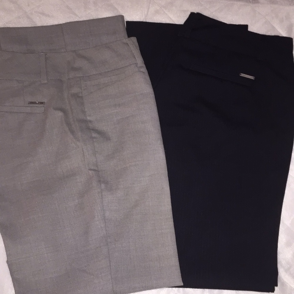 EUC 2 pair NYCO dress pant Sz 4 petite gray/navy